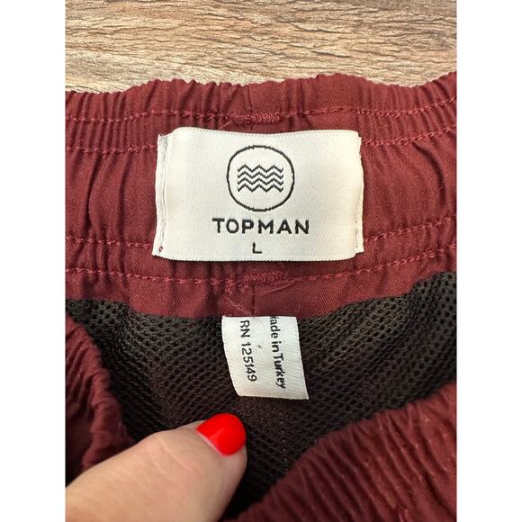 ASOS Topman swim shorts in maroon size Large - Picture 2 of 6